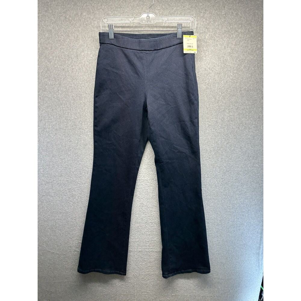Anne Klein Womens Dress Pants Pull-On Size 4 Blue High-Rise Slim Fit Flare NWT